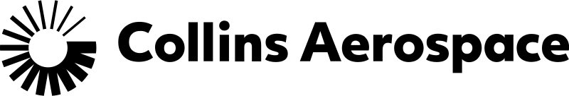 Collins Aerospace logo featuring a radial sunburst icon