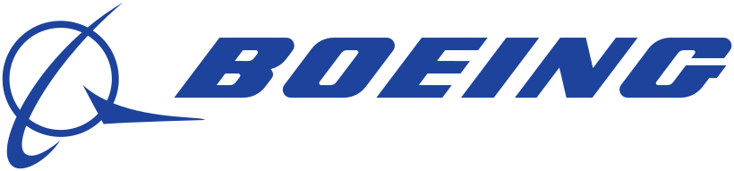 Boeing logo featuring blue italicized word-mark